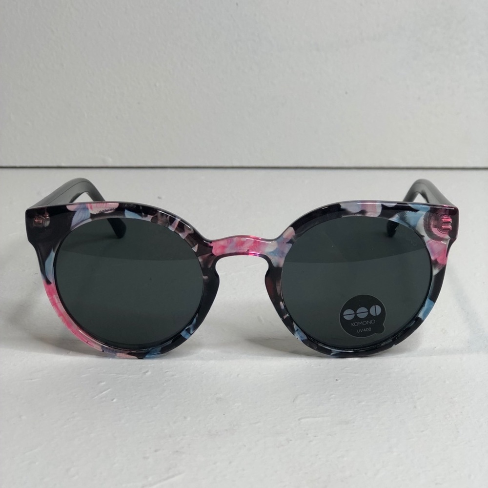 KOMONO Lulu Floral Sunglasses NEW black pink feminine cat eye Wing tip - Picture 6 of 15